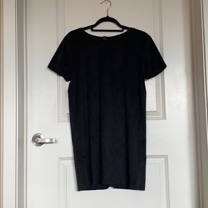 faux suede t shirt dress